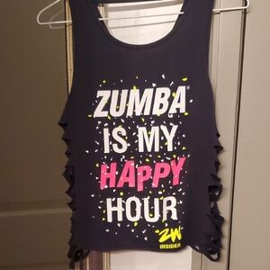 Zumba Fitness Black Tank with Vibrant Accents